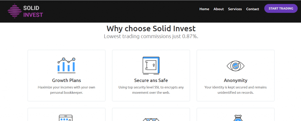 Solid Invest Scam Review, Solid Invest Features