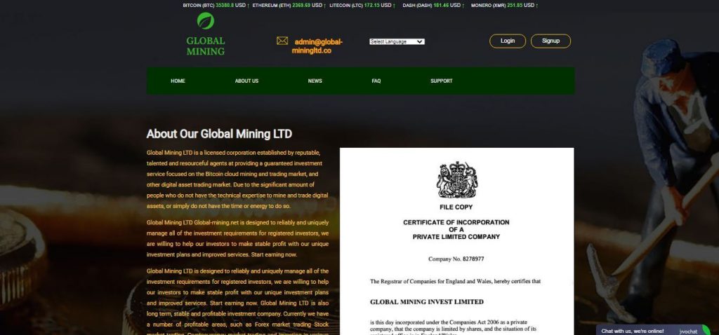 Global Mining Ltd Review