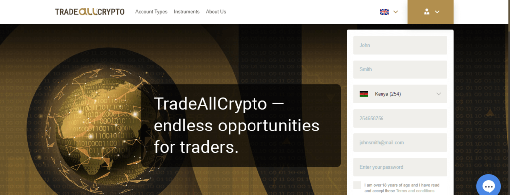 TradeAllCrypto Review, TradeAllCrypto Company