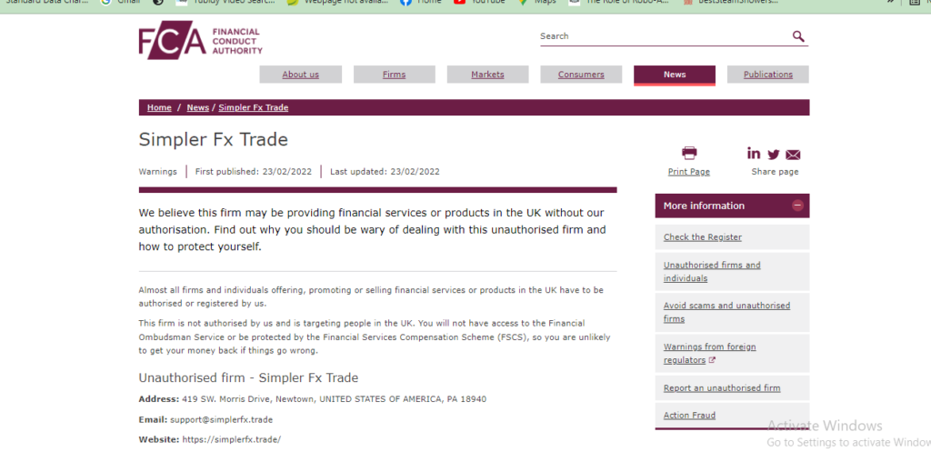 Simplerfx.trade Review, Simplerfx.trade Regulation 