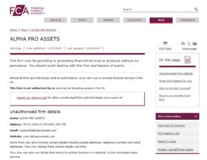 alphaproassets.com Review, Alpha Pro Assets Scam Features